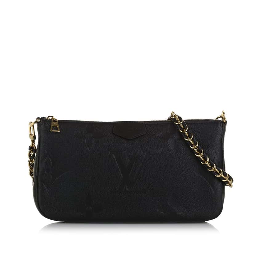 Louis Vuitton Monogram Empriente Bicolor Pochette Felicie Black Leather Very good condition - Front View