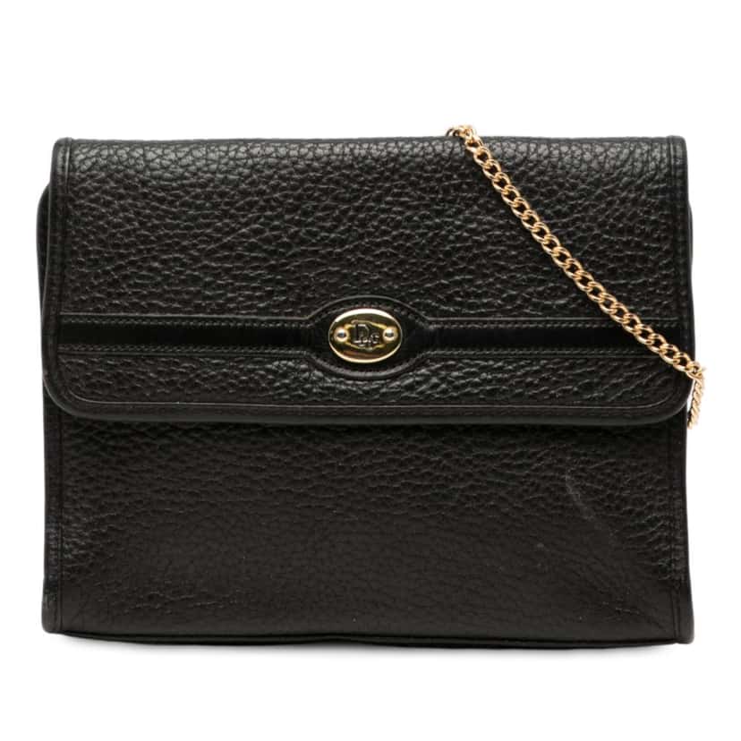 Dior Leather Chain Crossbody Black Leather Very good condition - Front View