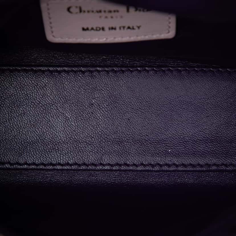 Dior Mini Tricolor Lambskin Cannage Lady Dior Purple Leather Very good condition - Model View