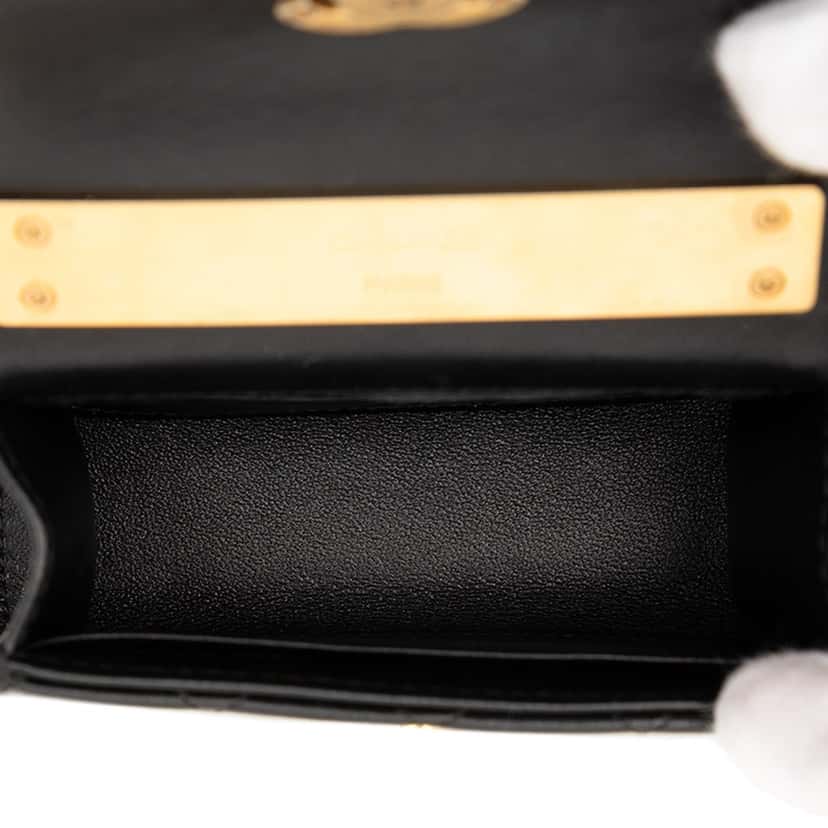 Chanel Mini CC Quilted Lambskin Enamel Top Handle Bag Black Leather Very good condition - Model View