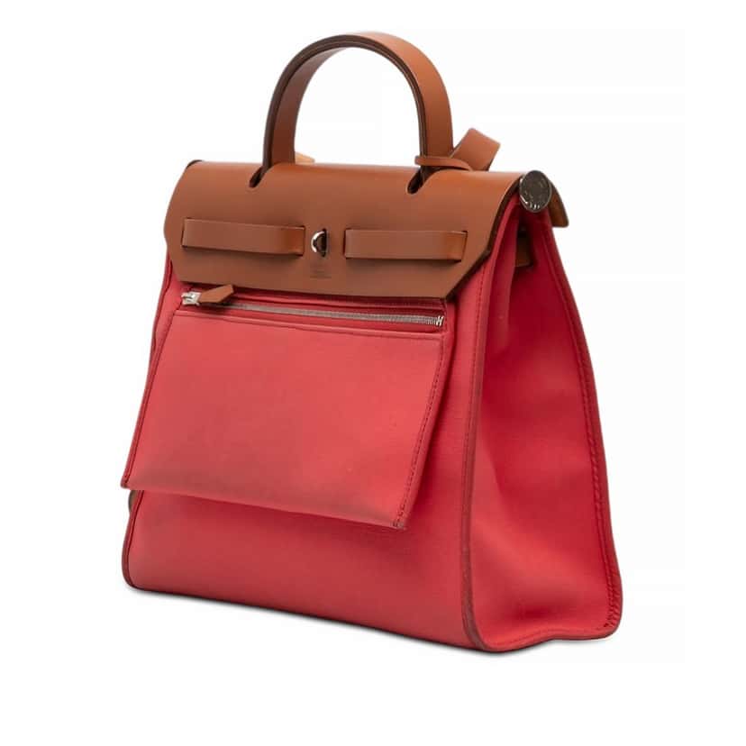 Hermès Toile Herbag Zip 31 Red Very good condition - Back View