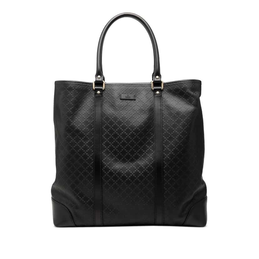 Gucci Diamante Calfskin Hilary Lux Joy Vertical Tote Black Leather Very good condition - Front View