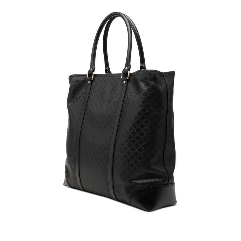 Gucci Diamante Calfskin Hilary Lux Joy Vertical Tote Black Leather Very good condition - Back View