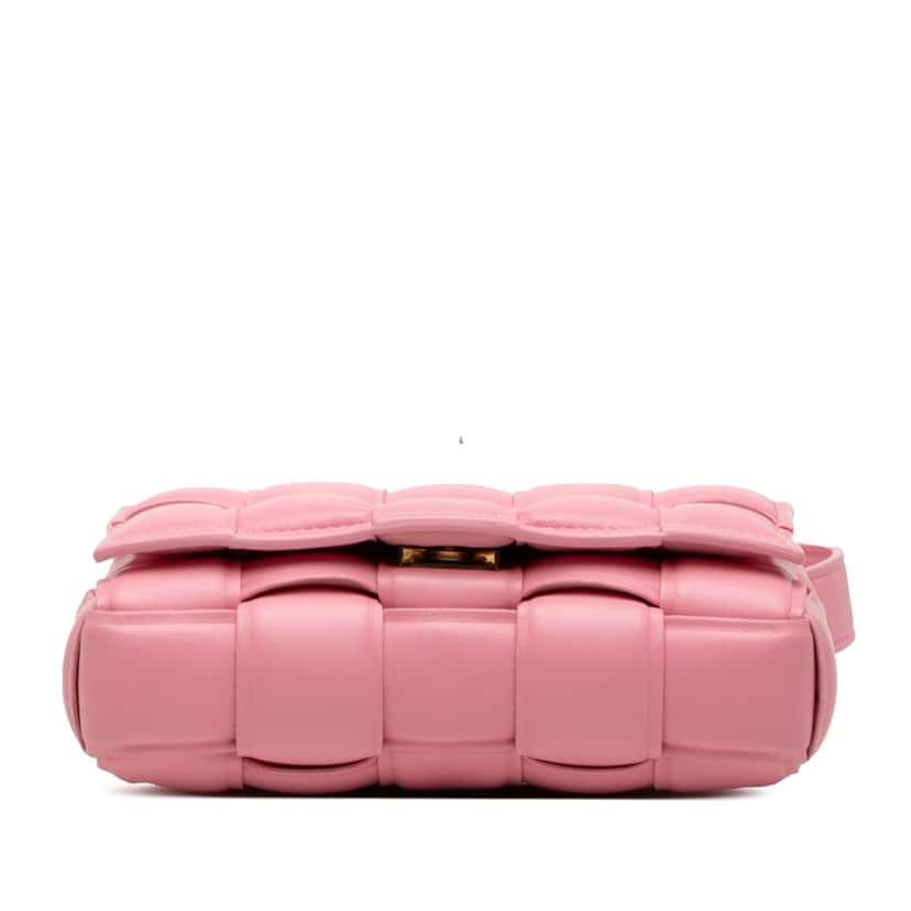 Bottega Veneta Small Nappa Intrecciato Padded Cassette Crossbody Pink Leather Very good condition - Inside View