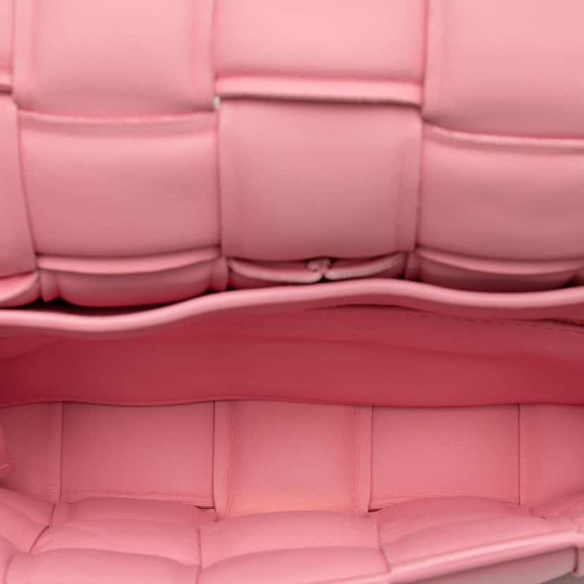 Bottega Veneta Small Nappa Intrecciato Padded Cassette Crossbody Pink Leather Very good condition - Model View