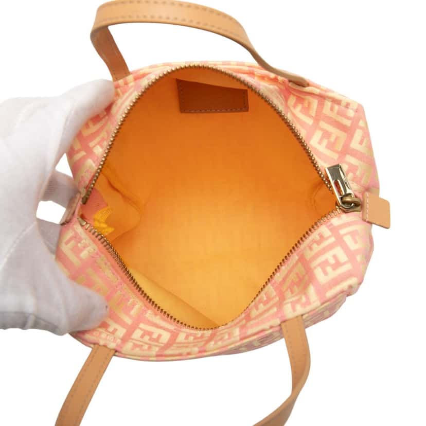 Fendi Mini Zucchino Canvas Handbag Pink Very good condition - Model View