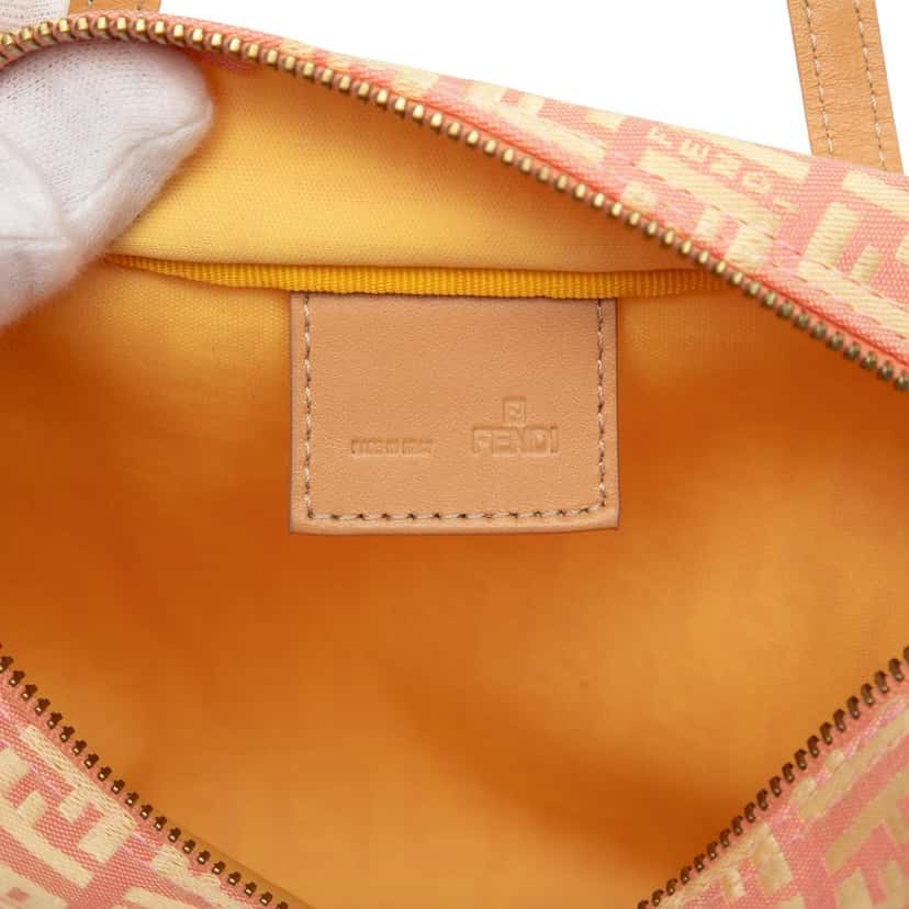 Fendi Mini Zucchino Canvas Handbag Pink Very good condition - Box View
