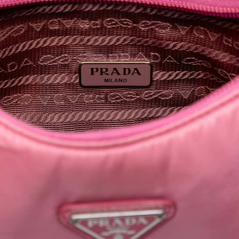 Prada Mini Tessuto Re Edition 2000 Shoulder Bag Pink Very good condition - Box View