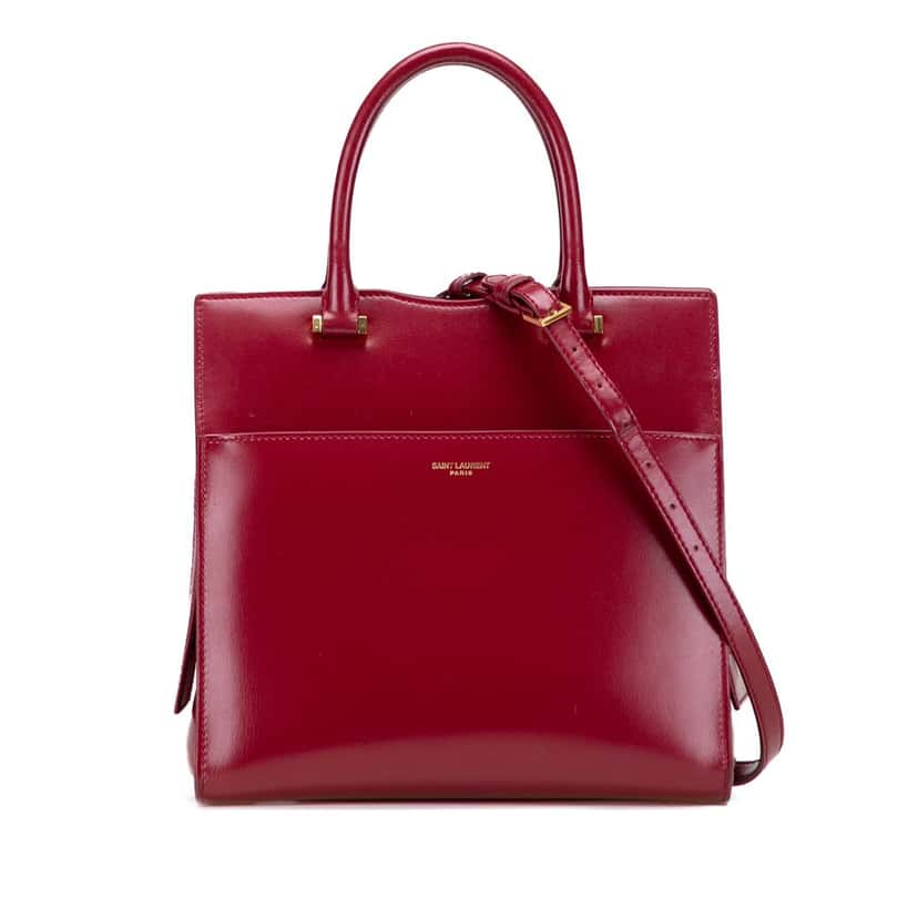 Saint Laurent Small Leather Uptown Satchel Red Leather Very good condition - Front View