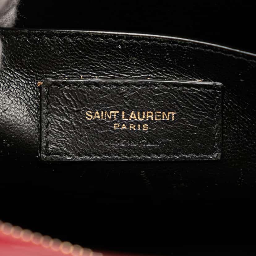 Saint Laurent Small Leather Uptown Satchel Red Leather Very good condition - Box View