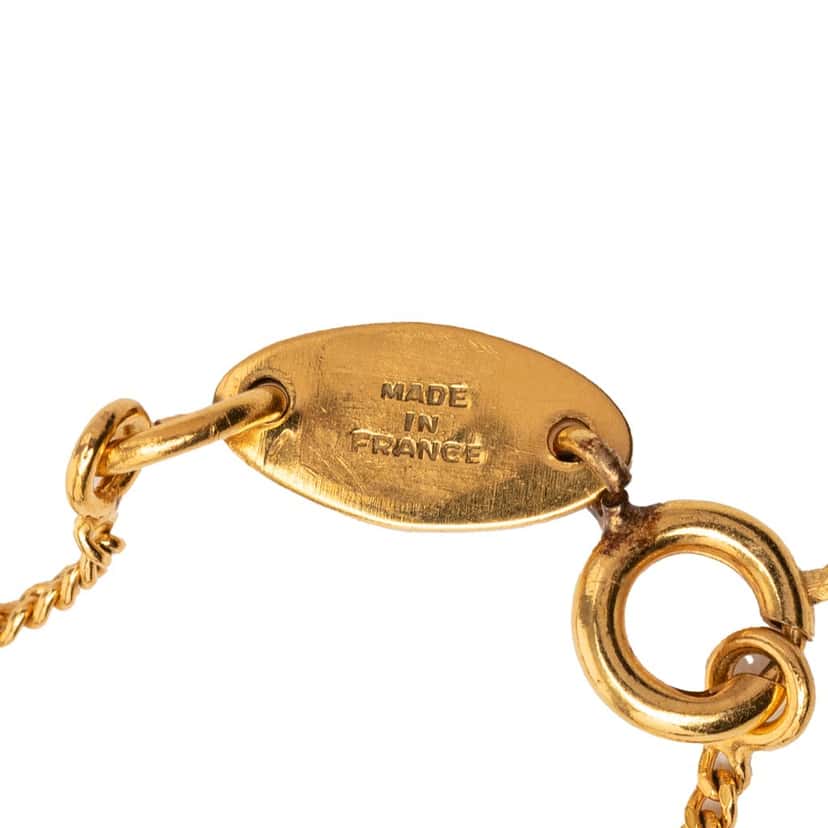 Chanel CC Gold Plated Strass Chain Bracelet Gold Metal Very good condition - Box View