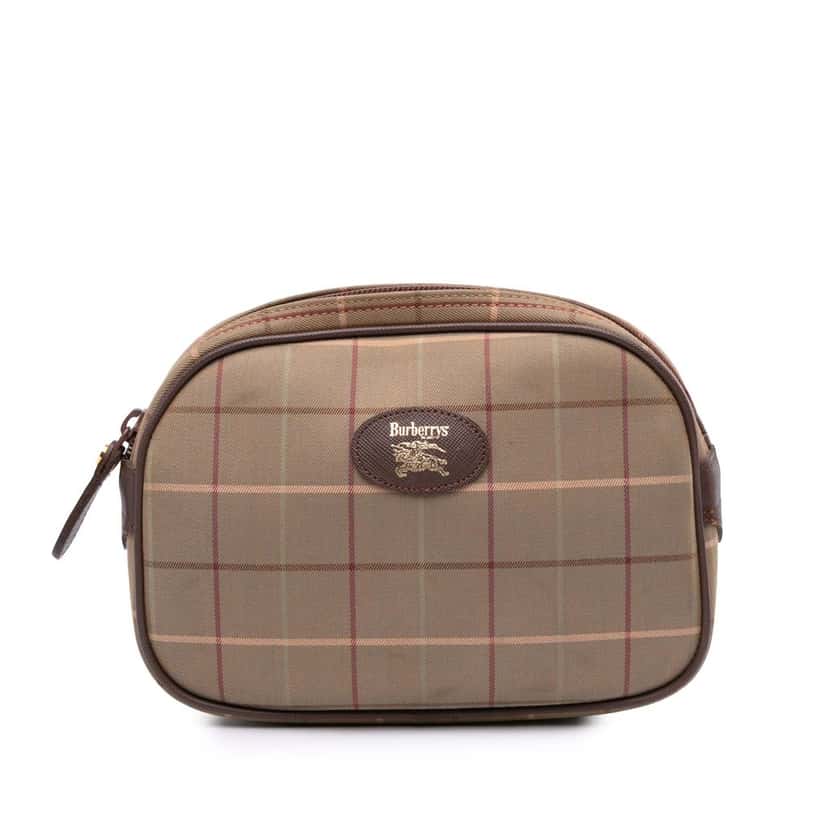 Burberry Vintage Check Canvas Clutch Brown Very good condition - Front View