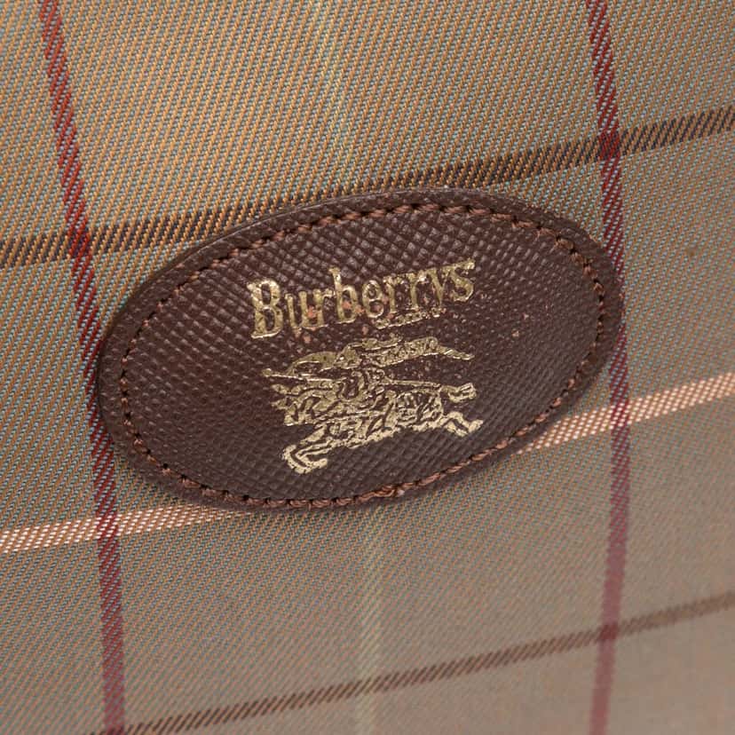 Burberry Vintage Check Canvas Clutch Brown Very good condition - Box View