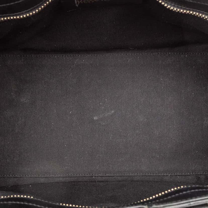 Saint Laurent Small Textured Leather Cabas Chyc Satchel Black Leather Very good condition - Model View