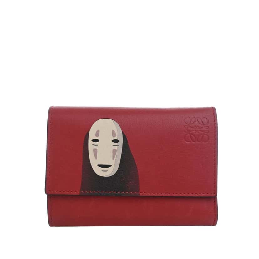 LOEWE Studio Ghibli Spirited Away Kaonashi No Face Leather Wallet Red Leather Very good condition - Front View