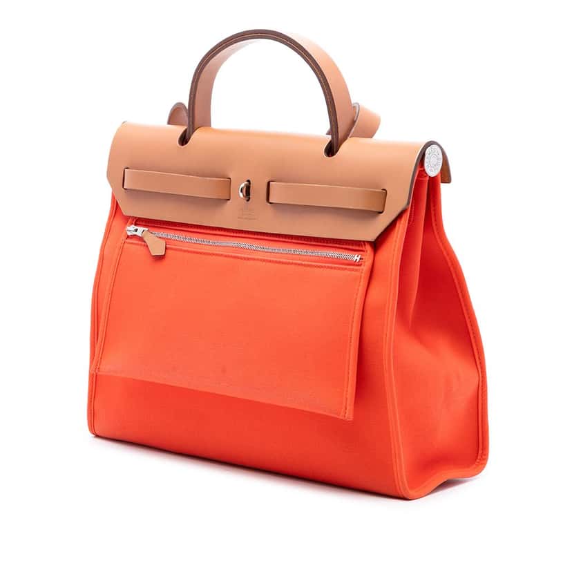 Hermès Toile Herbag Zip 31 Orange Very good condition - Back View