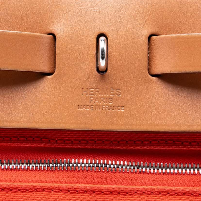 Hermès Toile Herbag Zip 31 Orange Very good condition - Box View