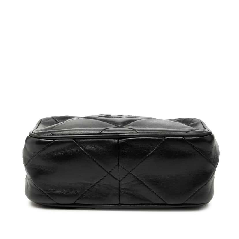 Chanel CC Quilted Lambskin Tassel Camera Bag Black Leather Very good condition - Inside View