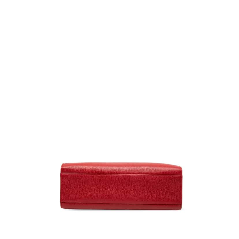Chanel CC Caviar Turn Lock Chain Tote Red Leather Very good condition - Inside View