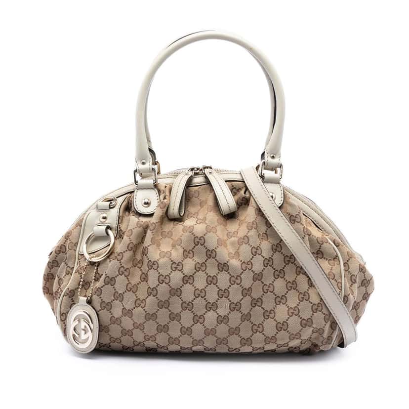 Gucci GG Canvas Sukey Satchel Beige Very good condition - Front View