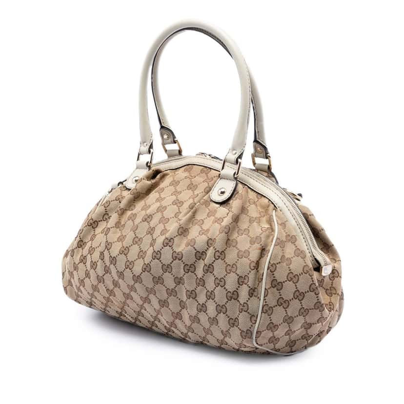 Gucci GG Canvas Sukey Satchel Beige Very good condition - Back View