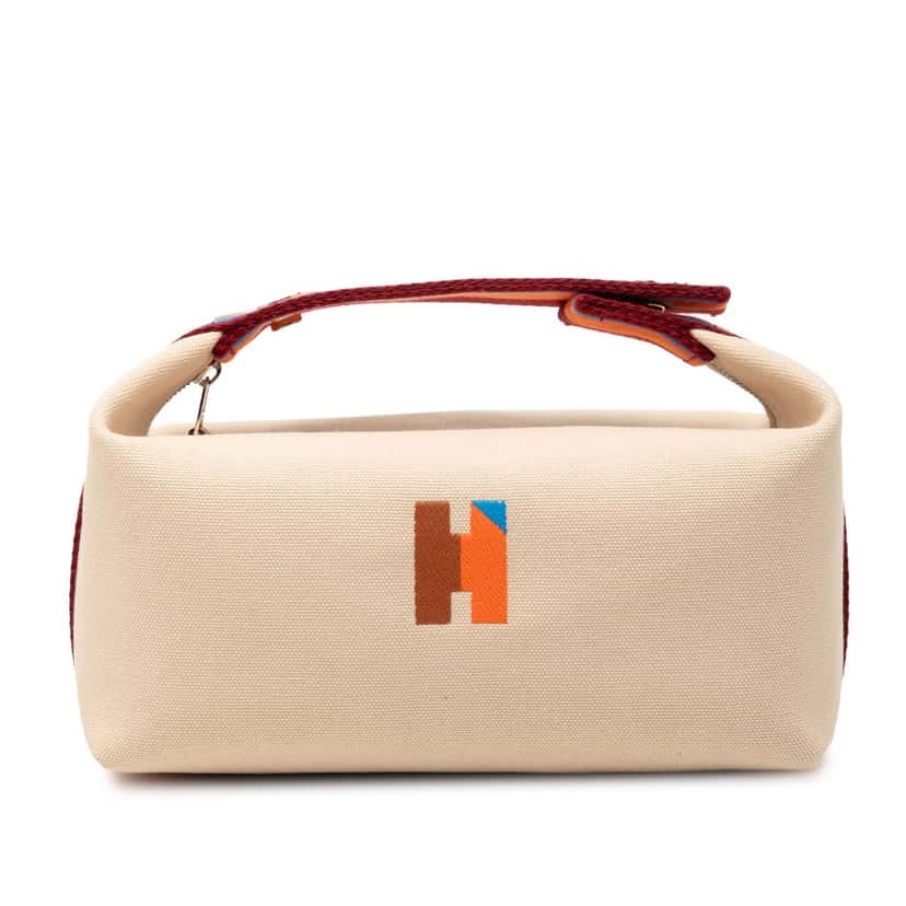 Hermès Small Toile Bride A Brac H Pavillon Case Brown Very good condition - Front View