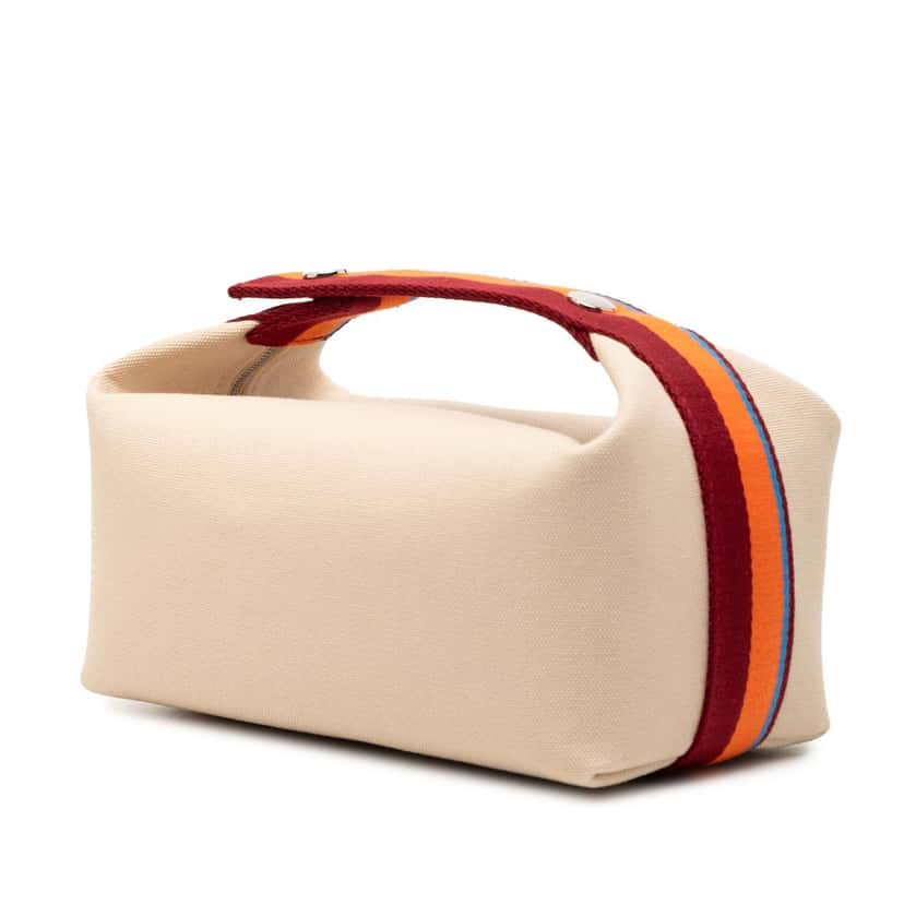 Hermès Small Toile Bride A Brac H Pavillon Case Brown Very good condition - Back View