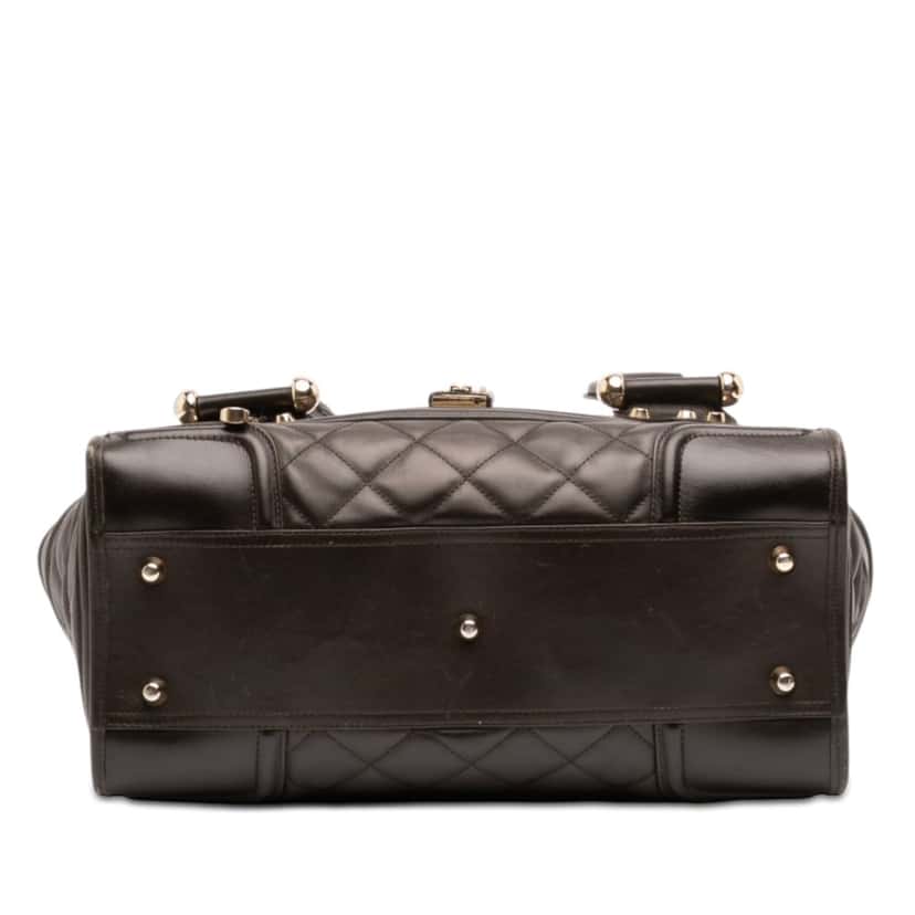 Burberry Large Quilted Leather Manor Handbag Brown Leather Very good condition - Inside View