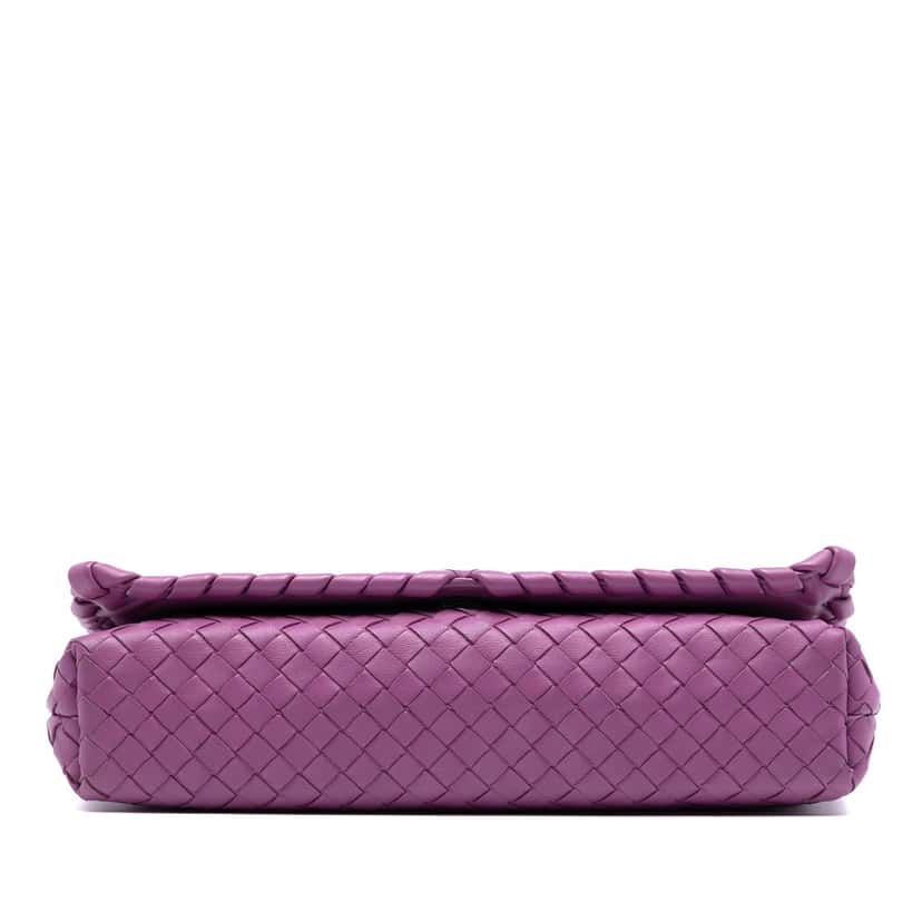 Bottega Veneta Nappa Intrecciato Dahlia Clutch Crossbody Purple Leather Very good condition - Inside View