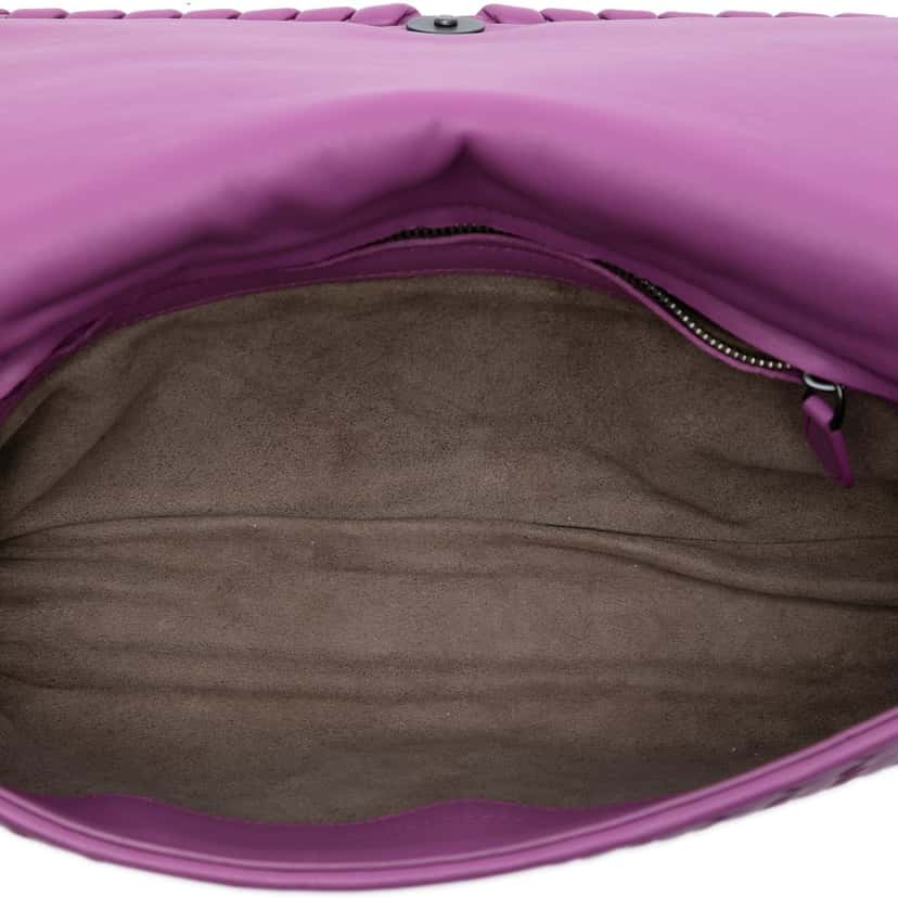 Bottega Veneta Nappa Intrecciato Dahlia Clutch Crossbody Purple Leather Very good condition - Model View