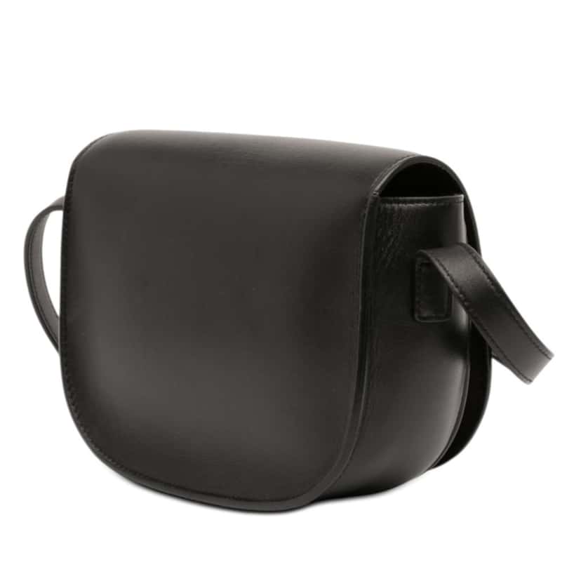 Celine Calfskin Cuir Triomphe Folco Crossbody Black Leather Very good condition - Back View