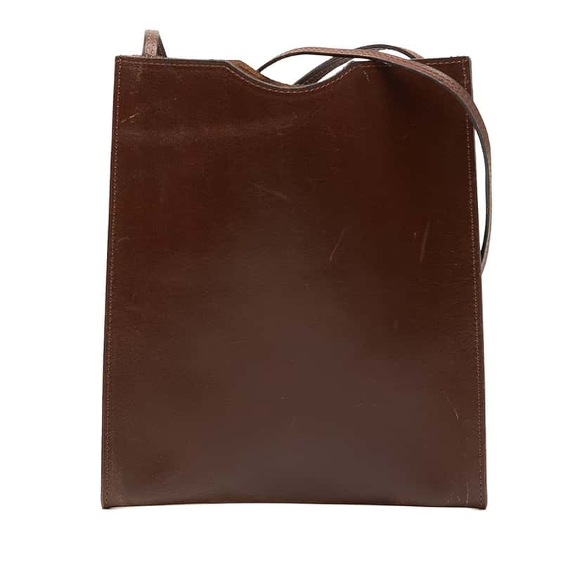Hermès Box Sac Onimaitou Brown Leather Very good condition - Front View