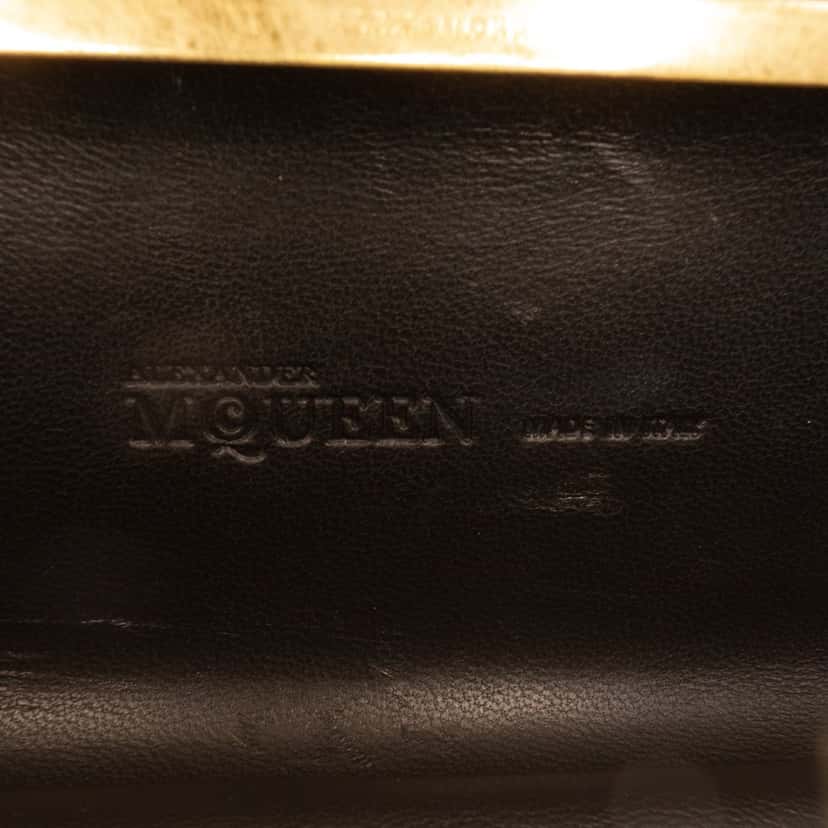 Alexander McQueen Bicolor Leather Twin Long Skull Clutch Black Leather Very good condition - Box View