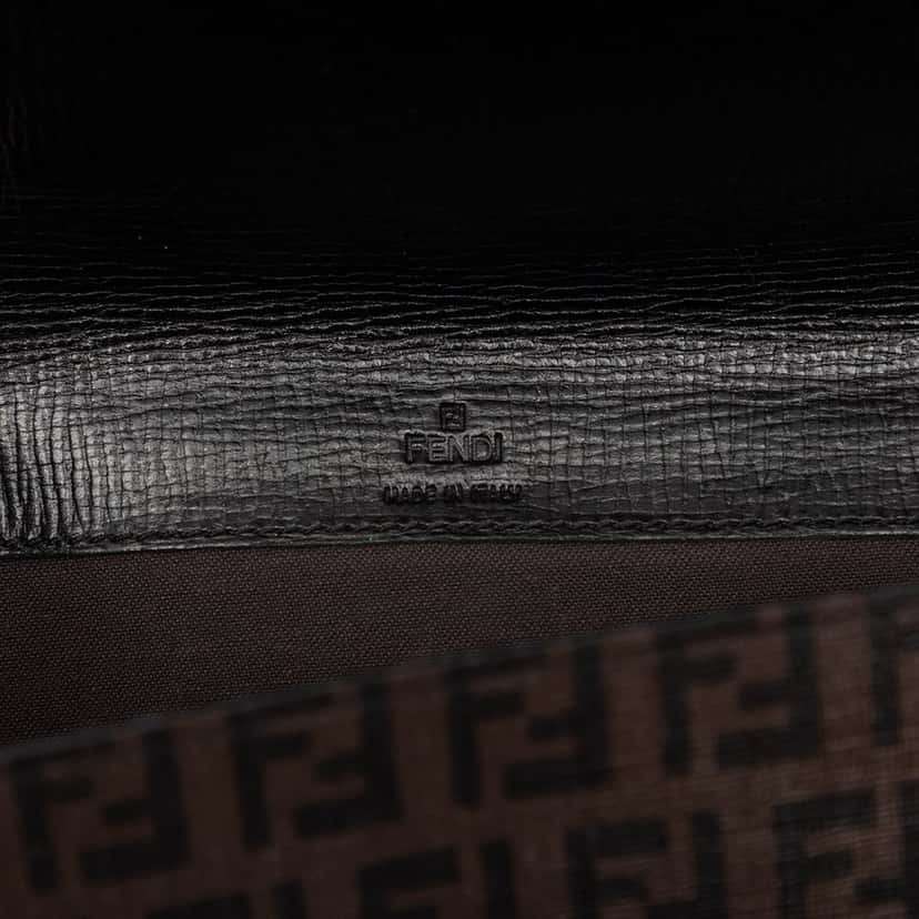 Fendi Zucchino Coated Canvas Flap Belt Bag Brown Very good condition - Box View