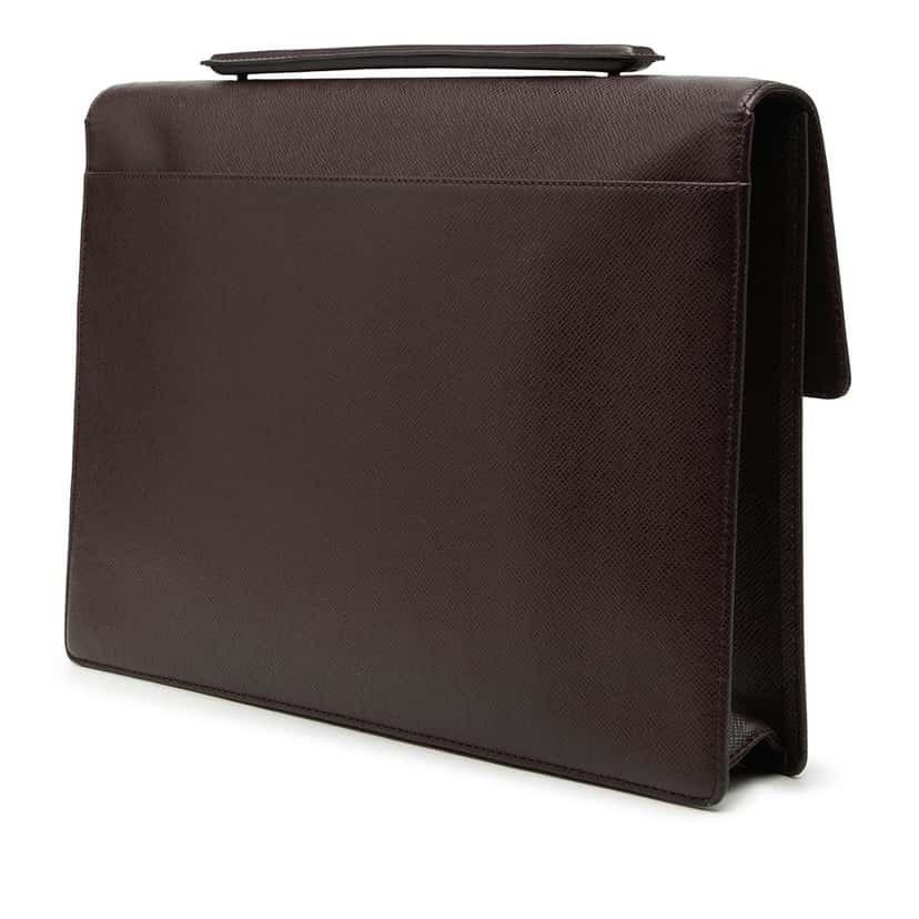 Louis Vuitton Taiga Porte Documents Angara Brown Leather Very good condition - Back View