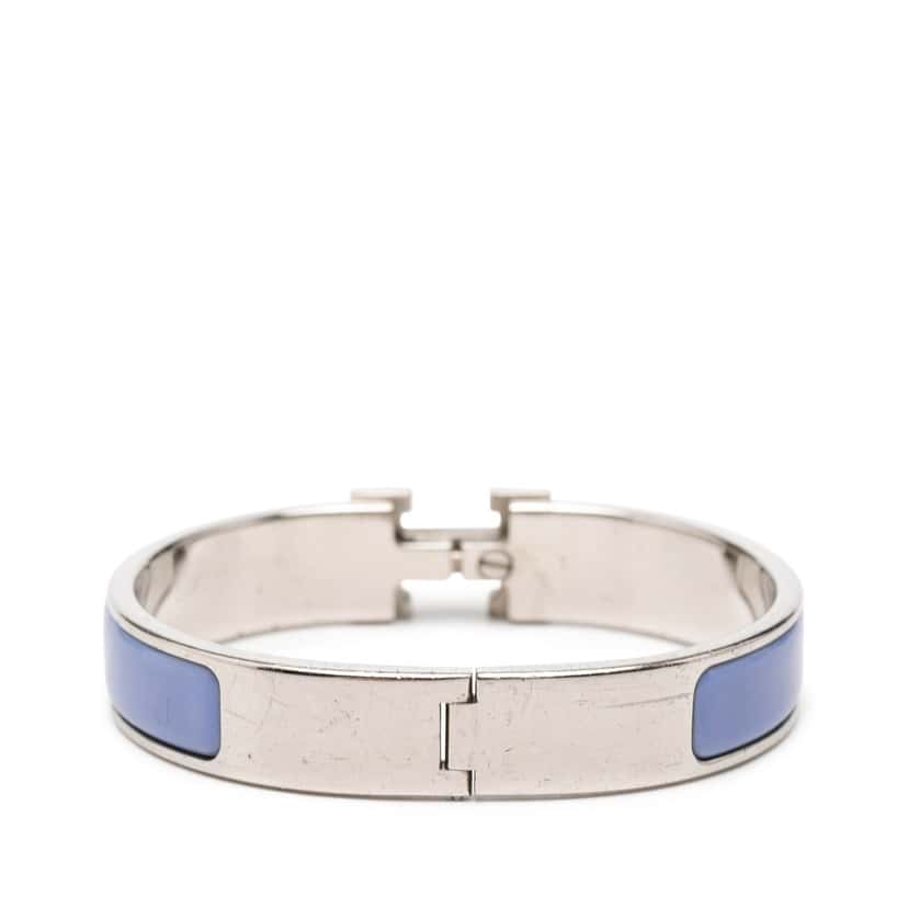 Hermès Narrow Enamel Clic H Bracelet PM Blue Very good condition - Inside View