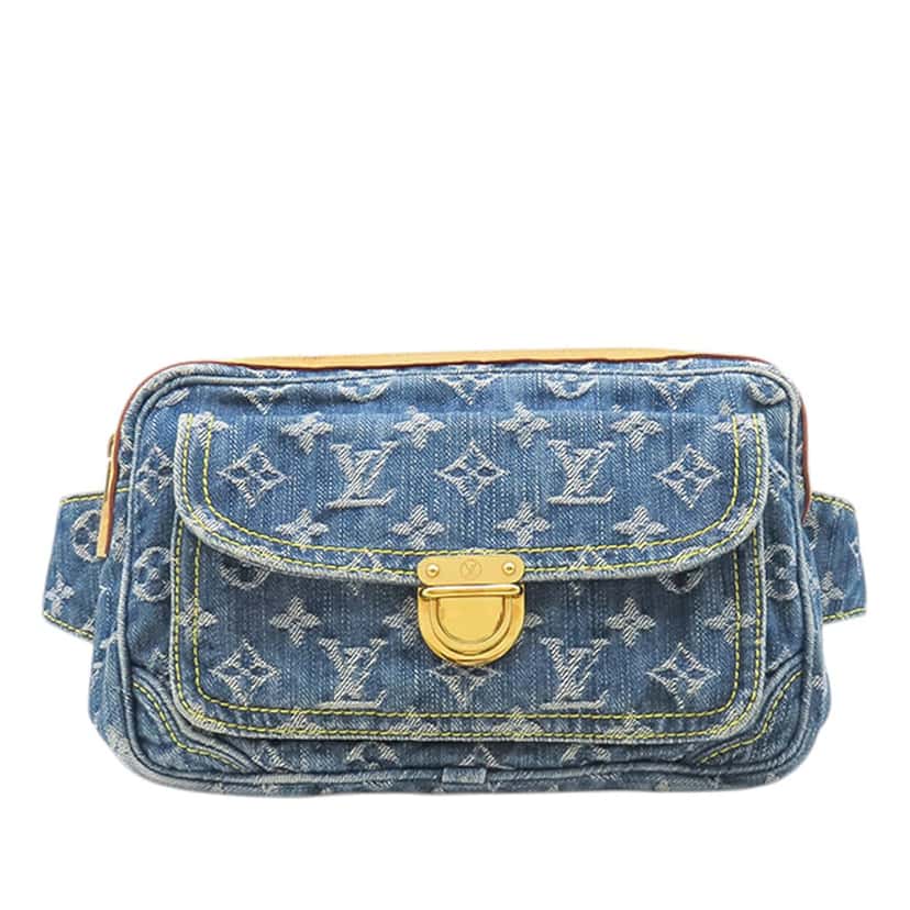 Louis Vuitton Monogram Denim Bum Bag Blue Very good condition - Front View