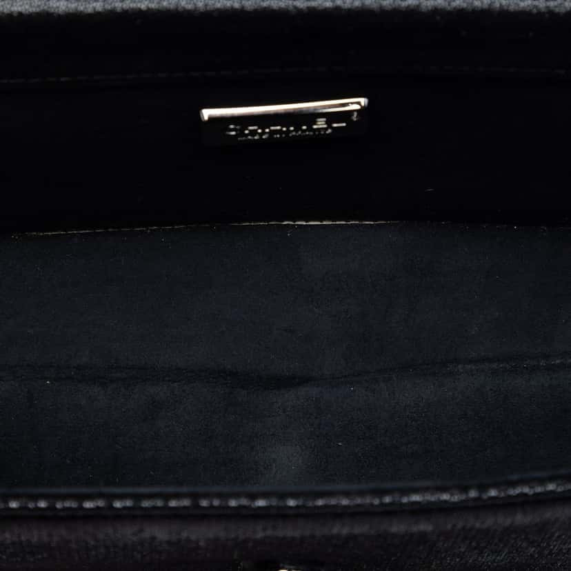 Chanel Quilted Iridescent Suede Crystal CC Clutch Black Leather Very good condition - Model View