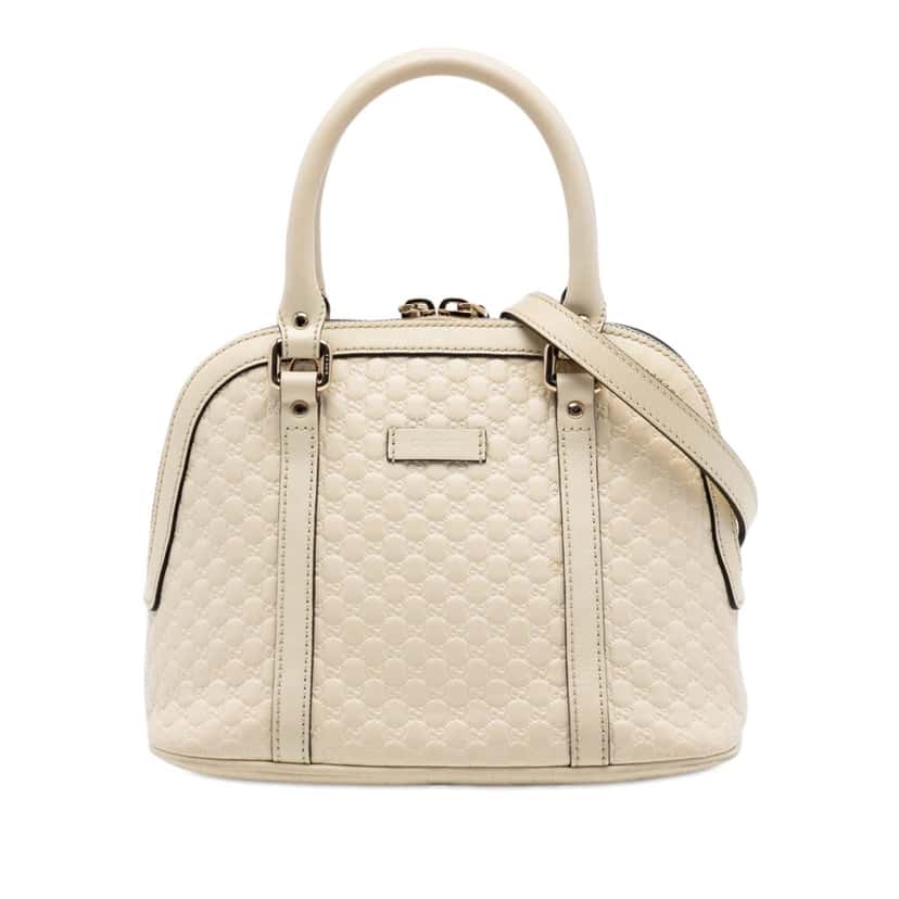Gucci Mini Microguccissima Dome Satchel White Leather Very good condition - Front View