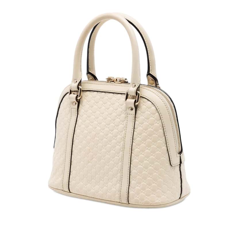 Gucci Mini Microguccissima Dome Satchel White Leather Very good condition - Back View