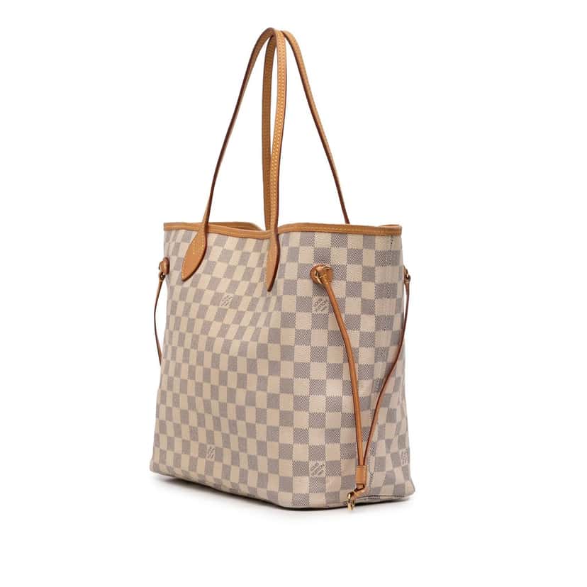 Louis Vuitton Damier Azur Neverfull MM White Very good condition - Back View