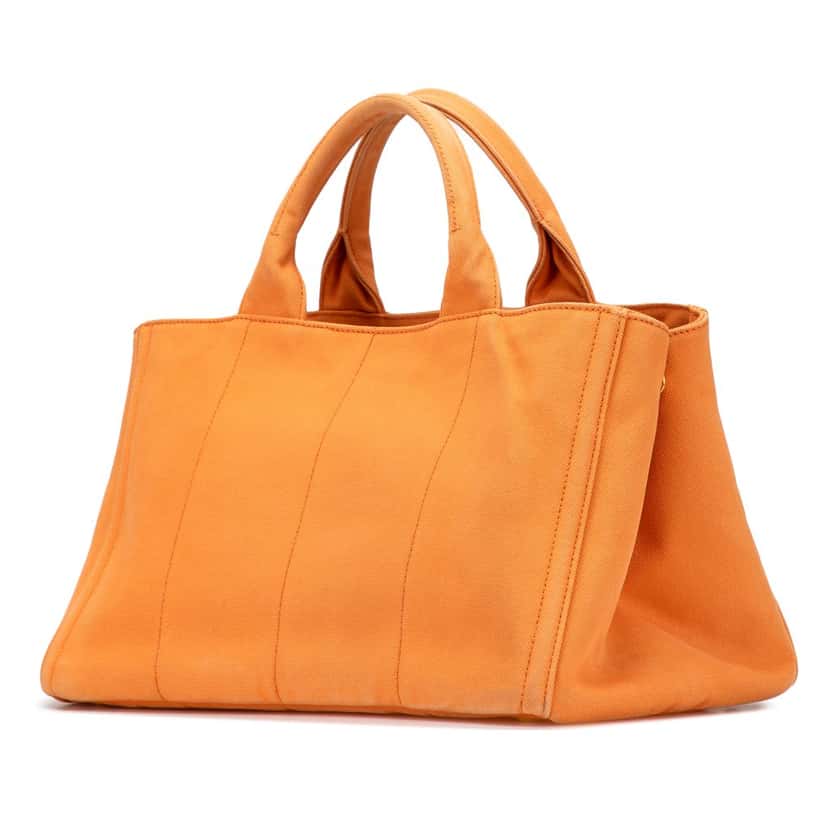Prada Canvas Canapa Bijoux Satchel Orange Very good condition - Back View