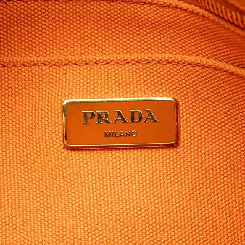 Prada Canvas Canapa Bijoux Satchel Orange Very good condition - Box View