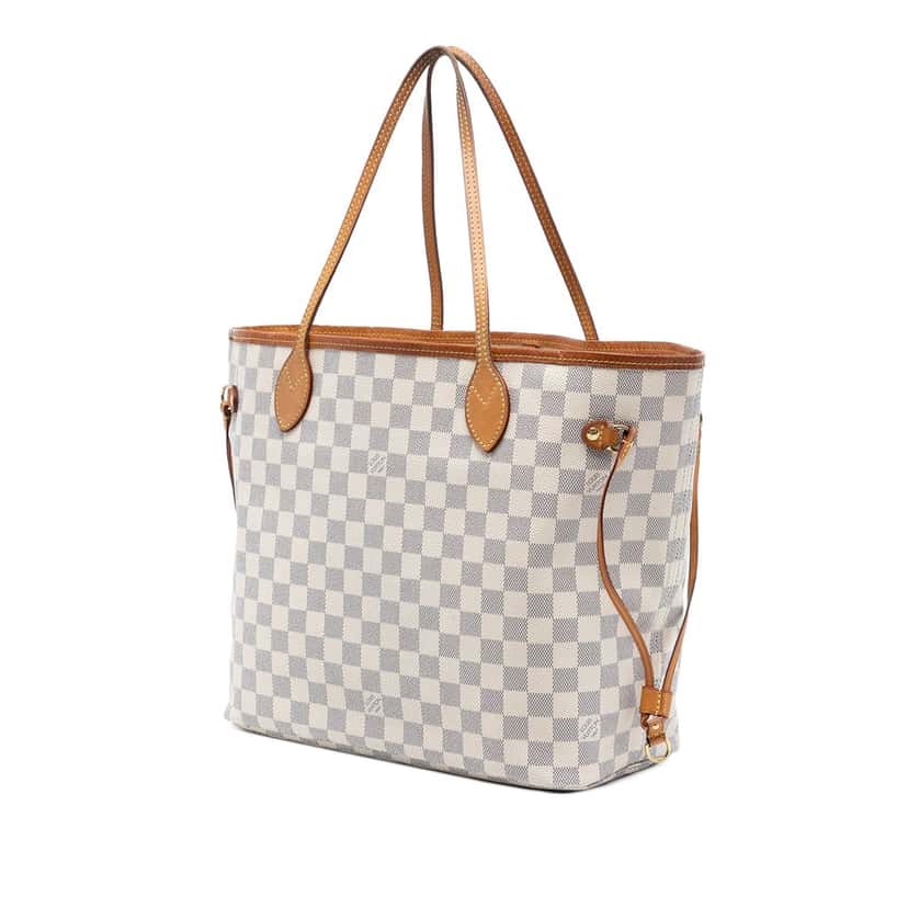 Louis Vuitton Damier Azur Neverfull MM White Very good condition - Back View