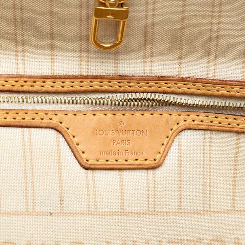 Louis Vuitton Damier Azur Neverfull MM White Very good condition - Box View