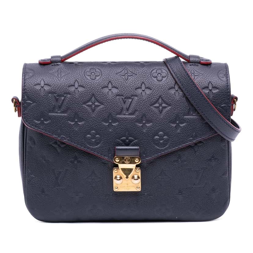 Louis Vuitton Monogram Empreinte Pochette Metis Blue Leather Very good condition - Front View