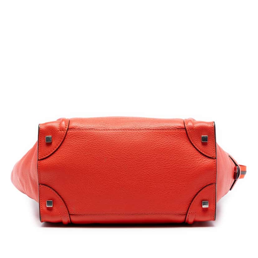 Celine Mini Leather Luggage Tote Orange Leather Very good condition - Inside View