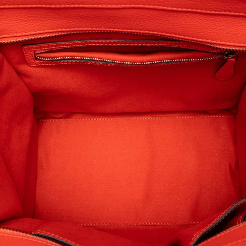 Celine Mini Leather Luggage Tote Orange Leather Very good condition - Model View