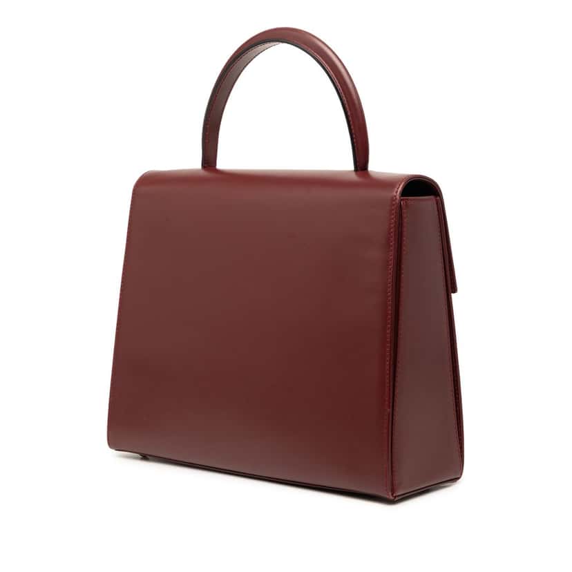 Cartier Leather Must de Cartier Turn Lock Handbag Red Leather Very good condition - Back View