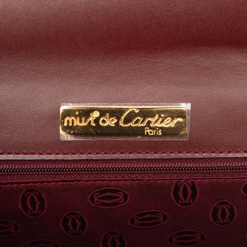Cartier Leather Must de Cartier Turn Lock Handbag Red Leather Very good condition - Box View